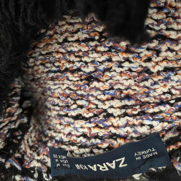 Zara knit tweed shirt with bow M - Picture 5 of 5